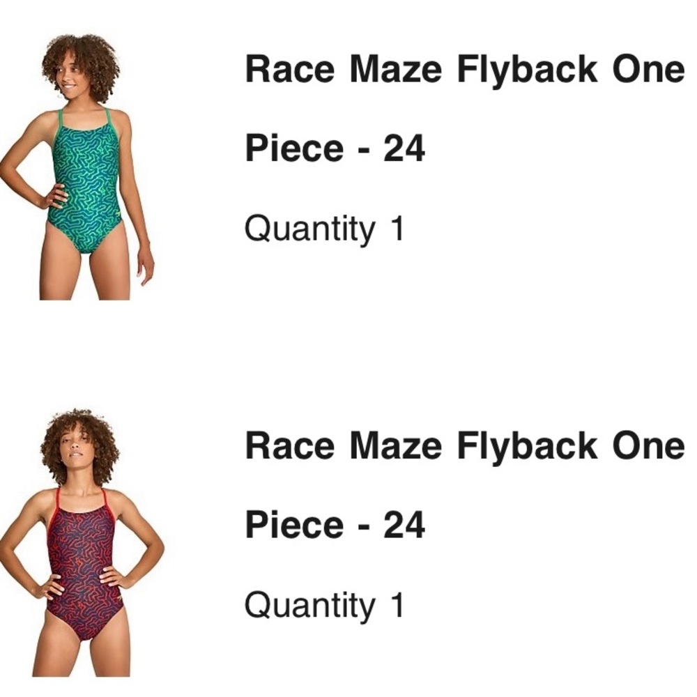 Speedo - Blue/Green & Red/Blue Race Maze Flyback One Piece